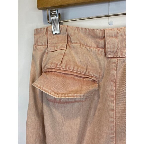 Free People Long Game Chino Pants Pale Mauve Pink Wide Leg Flare Size 4 - Picture 11 of 11